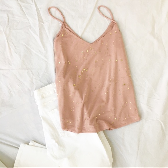 Blush Pink Camisole with Gold Splatter-NWTs - Picture 5 of 7
